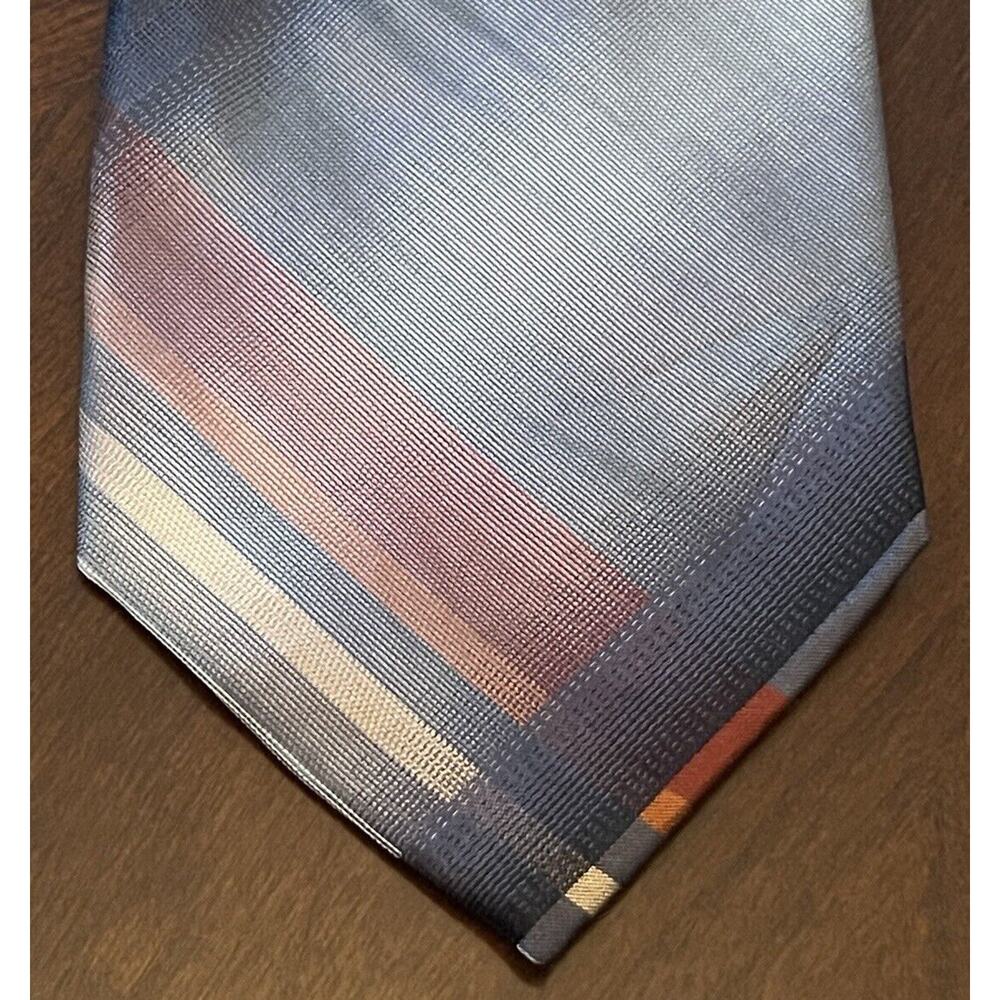 Ck Calvin Klein Gray Orange 100% Silk Men’s Neck Tie Made In China Long